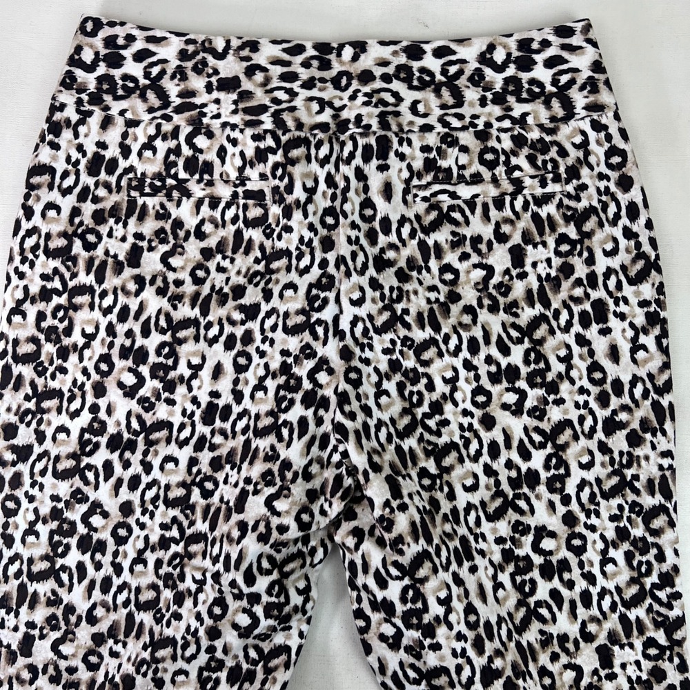 Laura Ashley Animal Print Cropped Capri Pants Leopard High Rise 6P‎ Momcore